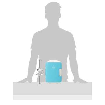 Cooluli Mini Fridge for Bedroom - Car, Office Desk & Dorm Room - Portable 4L/6 Can Electric Plug In Cooler & Warmer for Food, Drinks, Skincare Beauty & Makeup - 12v AC/DC & Exclusive USB Option, Blue