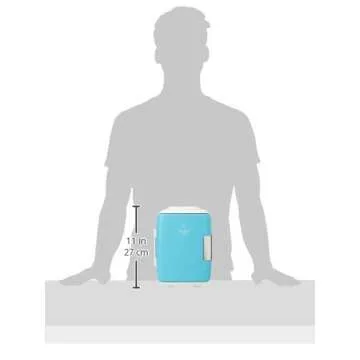 Cooluli Mini Fridge for Bedroom - Car, Office Desk & Dorm Room - Portable 4L/6 Can Electric Plug In Cooler & Warmer for Food, Drinks, Skincare Beauty & Makeup - 12v AC/DC & Exclusive USB Option, Blue