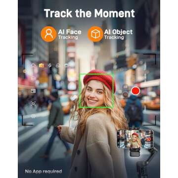 hohem iSteady V3 Gimbal Stabilizer for iPhone, 3-Axis Phone Gimbal, Magnetic AI Tracker, Built-in Ex...