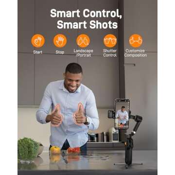 hohem iSteady V3 Gimbal Stabilizer for iPhone, 3-Axis Phone Gimbal, Magnetic AI Tracker, Built-in Extendable Rod & Tripod, Detachable Remote Control, Stabilizer for Travel, Vlog, TikTok, Black