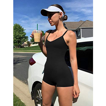 XXTAXN Women's Sexy Spaghetti Strap Black Jumpsuit