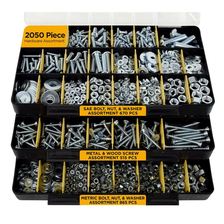 2,050 Piece Hardware Assortment Kit - Screws & More