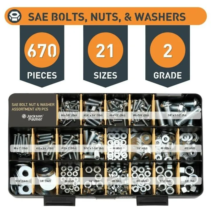 2,050 Piece Hardware Assortment Kit - Screws & More