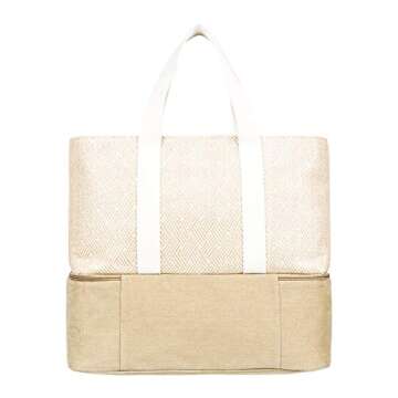 Roxy On The Next Wave 25L Large Beach Tote Bag for Women, Natural