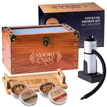 Smoky Crafts Cocktail Smoker Kit - Whiskey Smoker with Smoking Gun and Wood Chips