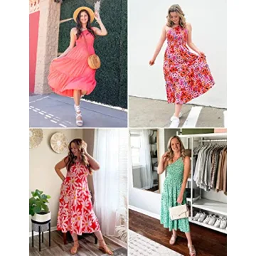 ZESICA One Shoulder Floral Midi Dress for Summer Elegance