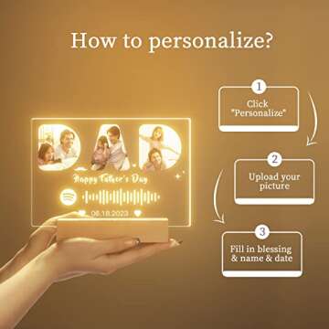 witfox Custom Spotify Plaque Personalized Fathers Day Ideas Gifts from Wife Son - Customized Father'...