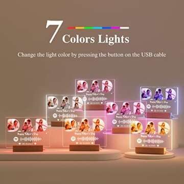 witfox Custom Spotify Plaque Personalized Fathers Day Ideas Gifts from Wife Son - Customized Father's Day Anniversary Birthday Gifts for Him - Music Plaque Dad gifts from daughter