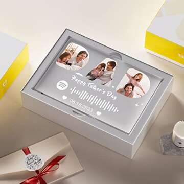 witfox Custom Spotify Plaque Personalized Fathers Day Ideas Gifts from Wife Son - Customized Father's Day Anniversary Birthday Gifts for Him - Music Plaque Dad gifts from daughter