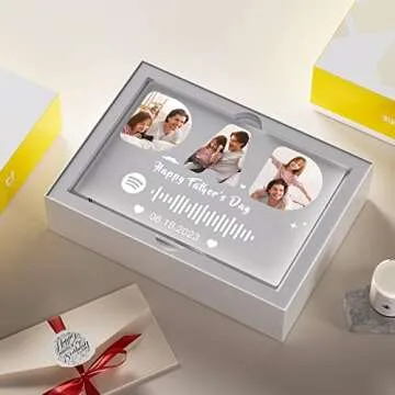 witfox Custom Spotify Plaque Personalized Fathers Day Ideas Gifts from Wife Son - Customized Father's Day Anniversary Birthday Gifts for Him - Music Plaque Dad gifts from daughter
