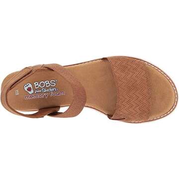 Skechers Women's Bobs Desert Kiss Wedge Sandal Chestnut 8 Wide