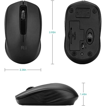 Rii Wireless Mouse - 2.4G Portable Mice for PCs