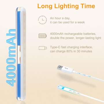 Benreom 2 Pack Wireless Vanity Lights for Mirror, Rechargeable Battery Operated Mirror Lights, Adjus...