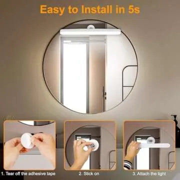 Benreom 2 Pack Wireless Vanity Lights for Mirror, Rechargeable Battery Operated Mirror Lights, Adjustable Color Brightness & Angle Makeup Light, Cordless Lights for Mirror, for Makeup Vanity Bathroom