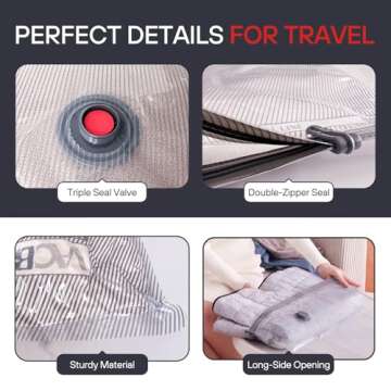 VMstr Travel Vacuum Storage Bags with Electric Pump 12 Pack