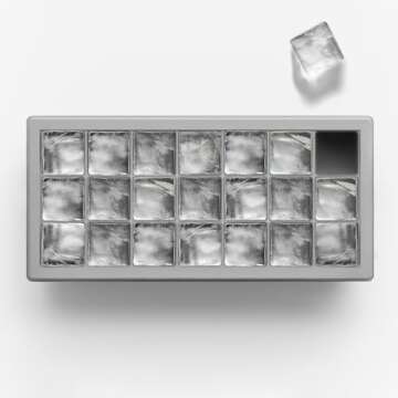 glacio Small Ice Cube Silicone Trays with Lids - BPA-Free, Flexible Ice Molds for Cocktails and Beve...