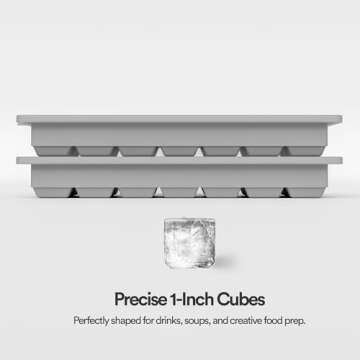 glacio Small Ice Cube Silicone Trays with Lids - BPA-Free, Flexible Ice Molds for Cocktails and Beverages - Set of 2