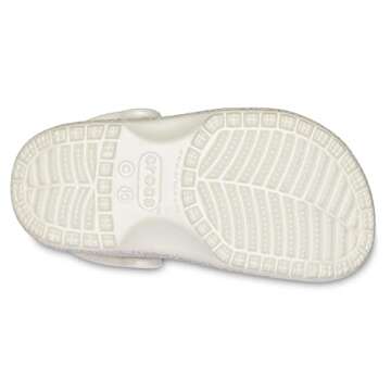 Crocs Unisex-Child Classic Glitter Clogs | Sparkly Shoes for Kids, Oyster, 6 Toddler