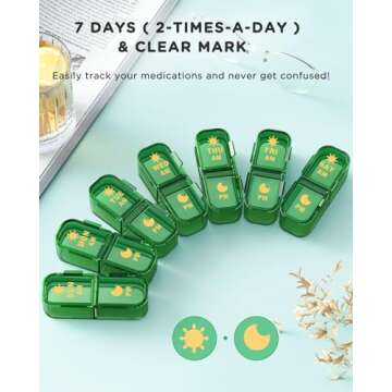 Acedada 7-Day Am Pm Pill Organizer - Travel Friendly Solution