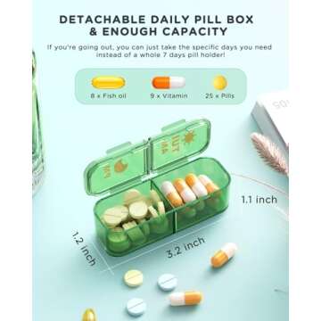 Acedada 7-Day Am Pm Pill Organizer - Travel Friendly Solution
