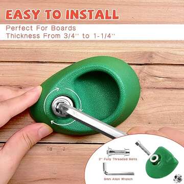 TOPNEW 32 Rock Climbing Holds Multi Size for Kids, Adult Rock Wall Holds Climbing Rock Wall Grips for Indoor and Outdoor Playground Play Set - Includes 2 Inch Mounting Hardware