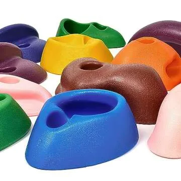 TOPNEW 32 Rock Climbing Holds Multi Size for Kids, Adult Rock Wall Holds Climbing Rock Wall Grips for Indoor and Outdoor Playground Play Set - Includes 2 Inch Mounting Hardware