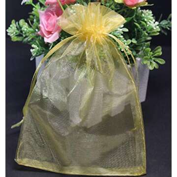 Bulk Organza Gift Wrap Bags 100pcs Gold for Every Occasion