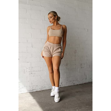 TIC TOC Women's Plush Lounge Set Soft Backless Bralette