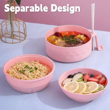 6-Piece Microwave Ramen Bowl Set with Utensils