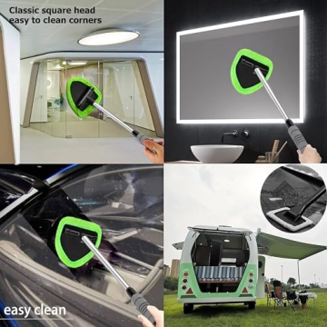 Extendable Windshield Cleaner with Cloth Pads