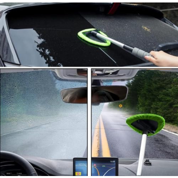 Extendable Windshield Cleaner with Cloth Pads