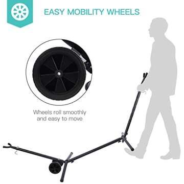 Wilsall Portable Hammock with Stand Included with Wheels Outdoor Double 2 Person Heavy Duty Hamacas ...