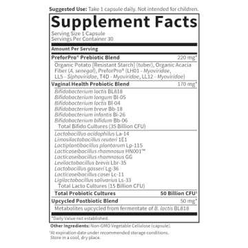 Garden of Life Dr Formulated Once Daily 3-in-1 Complete Prebiotics, Postbiotics & Probiotics for Women, PRE + PRO + POSTBIOTIC Supplement for Women’s Digestive, Immune & Vaginal Health, 30 Day Supply