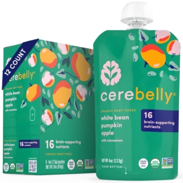 Cerebelly Organic Baby Food Pouches – 6+ Months Organic Veggie Pouches | 16 Nutrients, No Added Su...