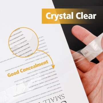 Transparent Tape Gift Wrap Tape - 6 Rolls Tearable by Hand Clear Invisible Premium All Purpose Trans...