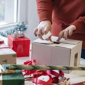 Transparent Tape Gift Wrap Tape - 6 Rolls Tearable by Hand Clear Invisible Premium All Purpose Transparent Glossy Tapes Refills for Office Desk Supplies,Home Strong Gift Wrapping,School Use