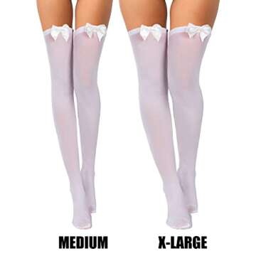3 Pairs Thigh High Stockings Thigh High Socks with Bow for Women over Knee Lingerie Stockings for Da...
