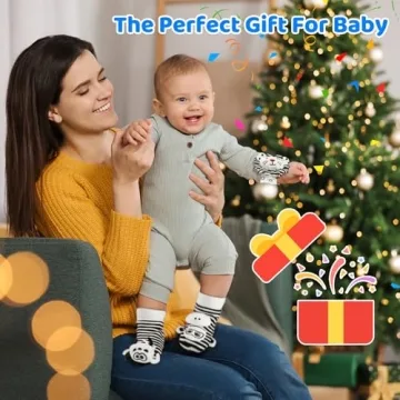 AJsupojouet Baby Socks & Wrist Rattles for Sensory Play