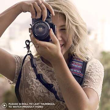 Altura Photo Rapid Fire Vintage Camera Neck Strap w/Quick Release and Safety Tether