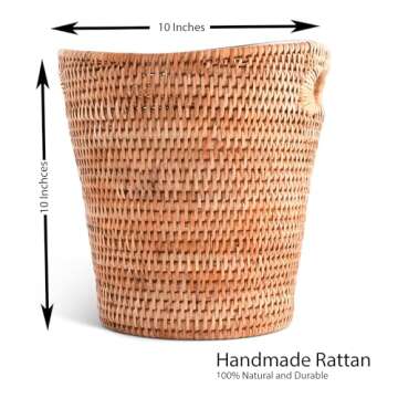 Vagabond House Hand Woven Rattan Champagne Bucket - 10 Inches Tall x 9.5 Inches Diameter with Removable Acrylic Insert - Natural and Durable Material for Chilling and Serving Champagne