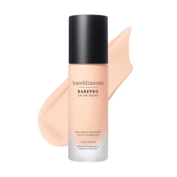 bareminerals Barepro 24HR Wear Matte Liquid Foundation Mineral SPF 20, Full Coverage Foundation Make...