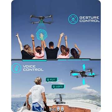 DEERC D60 Drones with Camera for Adults, Kids, FPV 1080P HD Video, Long Battery Life, Gravity Sensor, Foldable, Hobby RC Quadcopter, Suitable as Gifts for Boys, Girls, Beginner Adults, 1 Piece, Black