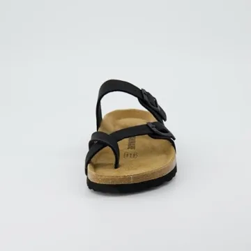 CUSHIONAIRE Women's Luna Cork Footbed Sandal With +Comfort BLACK 6