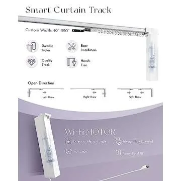 Graywind Hardwired Smart Curtains Motorized Blackout Curtain with Remote Alexa Google Control for Sliding Door Thermal Insulated Drapes One-Way or Split Draw, Custom Width to 220" (Mocha Beige)