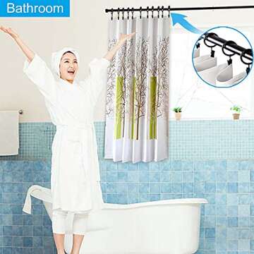 40PCS Premium Curtain Rings with Clips for Easy Drapery