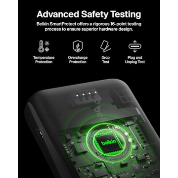 Belkin Portable Charger 10000 mAh Power Bank with USB-C & Lightning