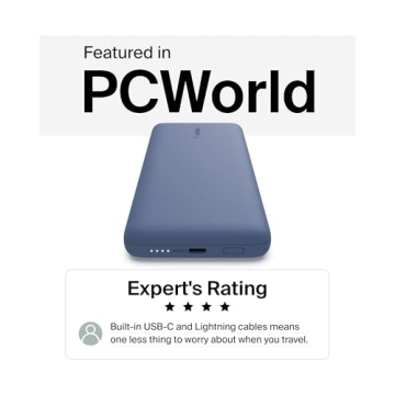 Belkin Portable Charger 10000 mAh Power Bank with USB-C & Lightning