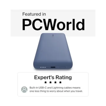 Belkin Portable Charger 10000 mAh Power Bank with USB-C & Lightning