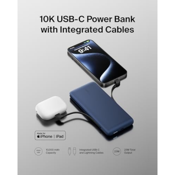 Belkin Portable Charger 10000 mAh Power Bank with USB-C & Lightning