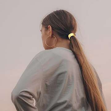 KCHIES Ponytail Cuff Gold for Women Girls Metal Circle Elastic Hair Ties Rubber Bands Holder Fashion Hair Accessories Ladies Hair Rings Xmas Birthday Valentines Present Set 3 Styles